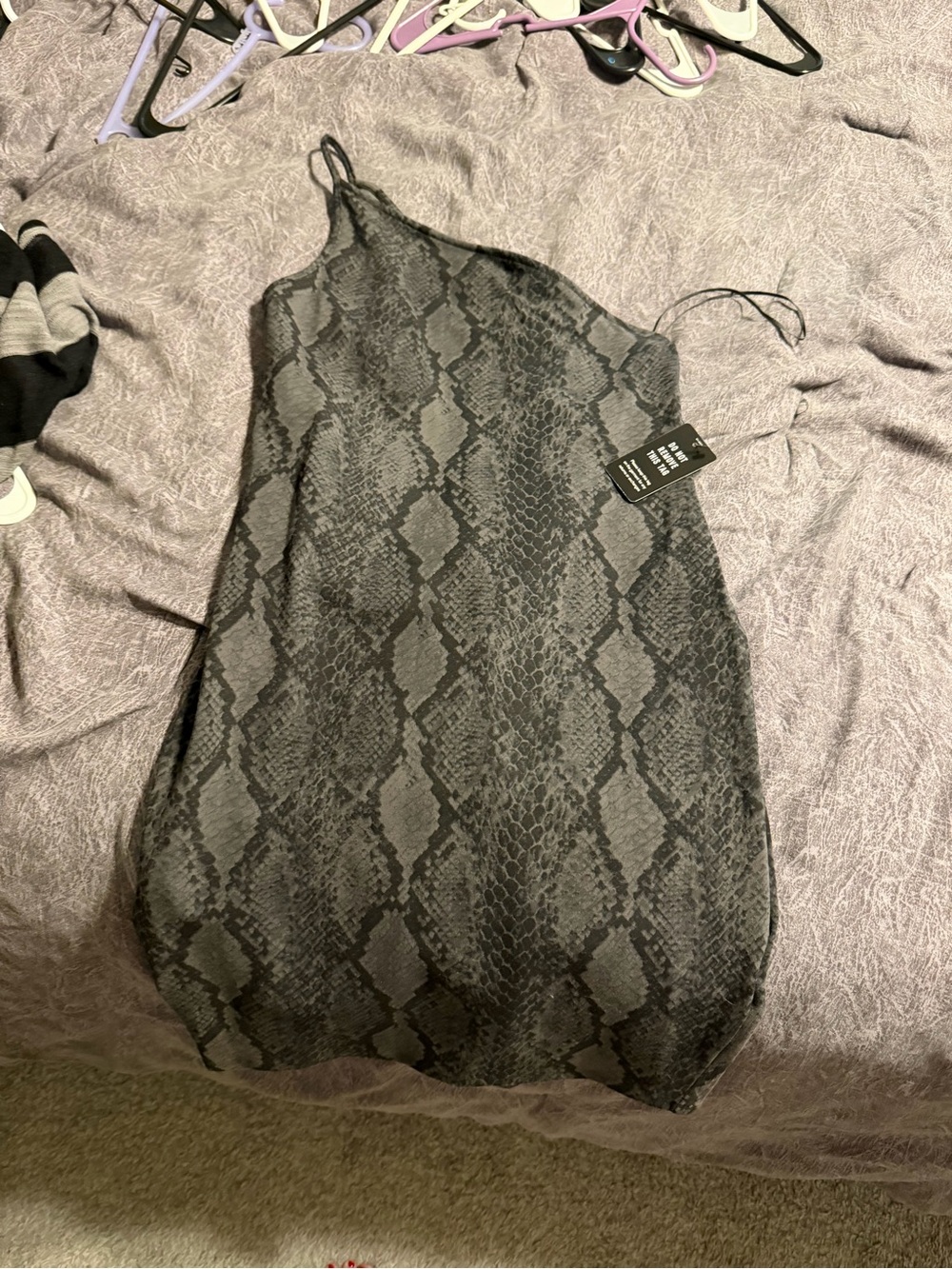 Express Gray Snake-Print Mini Dress